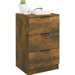 Nachtkastjes|Nachtkastjes-vidaXL - Nachtkastje - Bruin - Bewerkt hout - 2 stuks