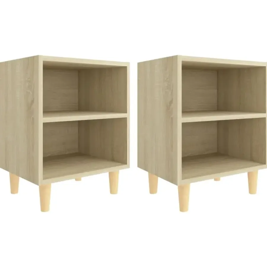 Nachtkastjes|Nachtkastjes-vidaXL - Nachtkastje - Bruin - Bewerkt hout - 2 stuks