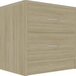 Nachtkastjes|Nachtkastjes-vidaXL - Nachtkastje - Bruin - Bewerkt hout