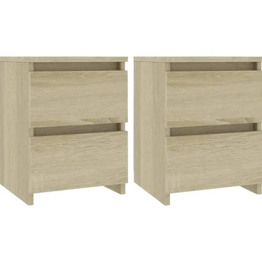 Nachtkastjes|Nachtkastjes-vidaXL - Nachtkastje - Bruin - Bewerkt hout - 2 stuks