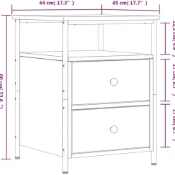 Nachtkastjes|Nachtkastjes-vidaXL - Nachtkastje - Bruin - Bewerkt hout