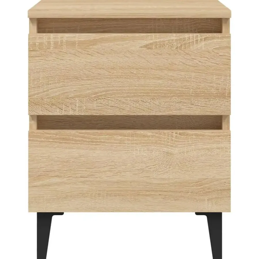 Nachtkastjes|Nachtkastjes-vidaXL - Nachtkastje - Bruin - Bewerkt hout - 2 stuks