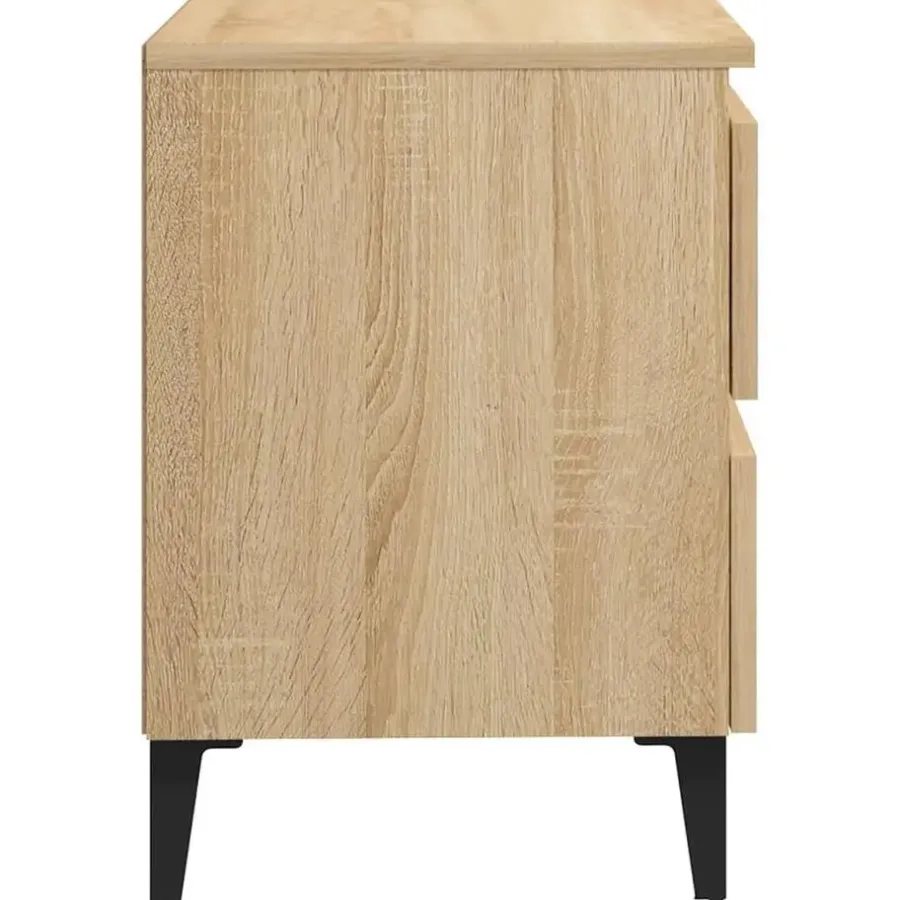 Nachtkastjes|Nachtkastjes-vidaXL - Nachtkastje - Bruin - Bewerkt hout - 2 stuks