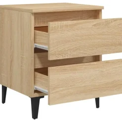 Nachtkastjes|Nachtkastjes-vidaXL - Nachtkastje - Bruin - Bewerkt hout - 2 stuks