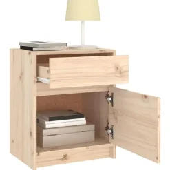 Nachtkastjes|Nachtkastjes-vidaXL - Nachtkastje - Bruin - Grenenhout - 2 stuks