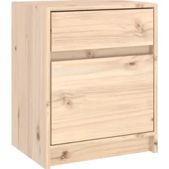 Nachtkastjes|Nachtkastjes-vidaXL - Nachtkastje - Bruin - Grenenhout - 2 stuks
