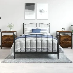 Nachtkastjes|Nachtkastjes-vidaXL - Nachtkastje - Bruin - Bewerkt hout - 2 stuks