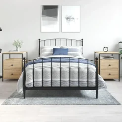 vidaXL - Nachtkastje - Bruin - Bewerkt hout - 2 stuks