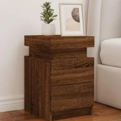 Nachtkastjes|Nachtkastjes-vidaXL - Nachtkastje - Bruin - Bewerkt hout - 2 stuks