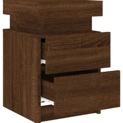 Nachtkastjes|Nachtkastjes-vidaXL - Nachtkastje - Bruin - Bewerkt hout - 2 stuks
