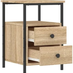 Nachtkastjes|Nachtkastjes-vidaXL - Nachtkastje - Bruin - Bewerkt hout
