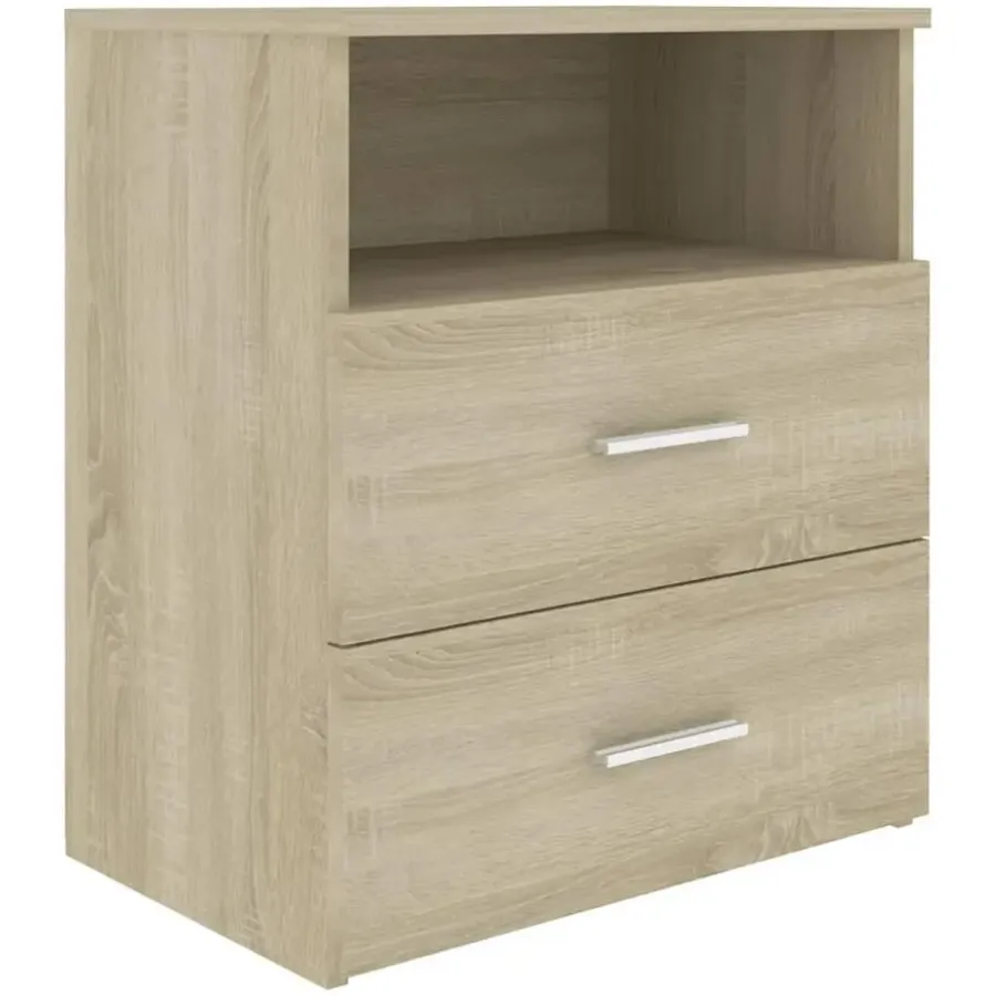 vidaXL - Nachtkastje - Bruin - Bewerkt hout