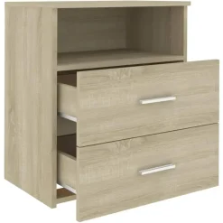 vidaXL - Nachtkastje - Bruin - Bewerkt hout