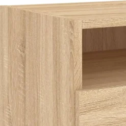 Nachtkastjes|Nachtkastjes-vidaXL - Nachtkastje - Bruin - Bewerkt hout - 2 stuks