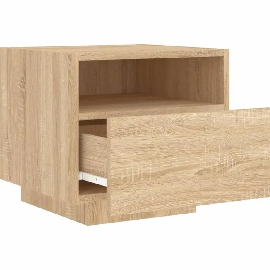 Nachtkastjes|Nachtkastjes-vidaXL - Nachtkastje - Bruin - Bewerkt hout - 2 stuks