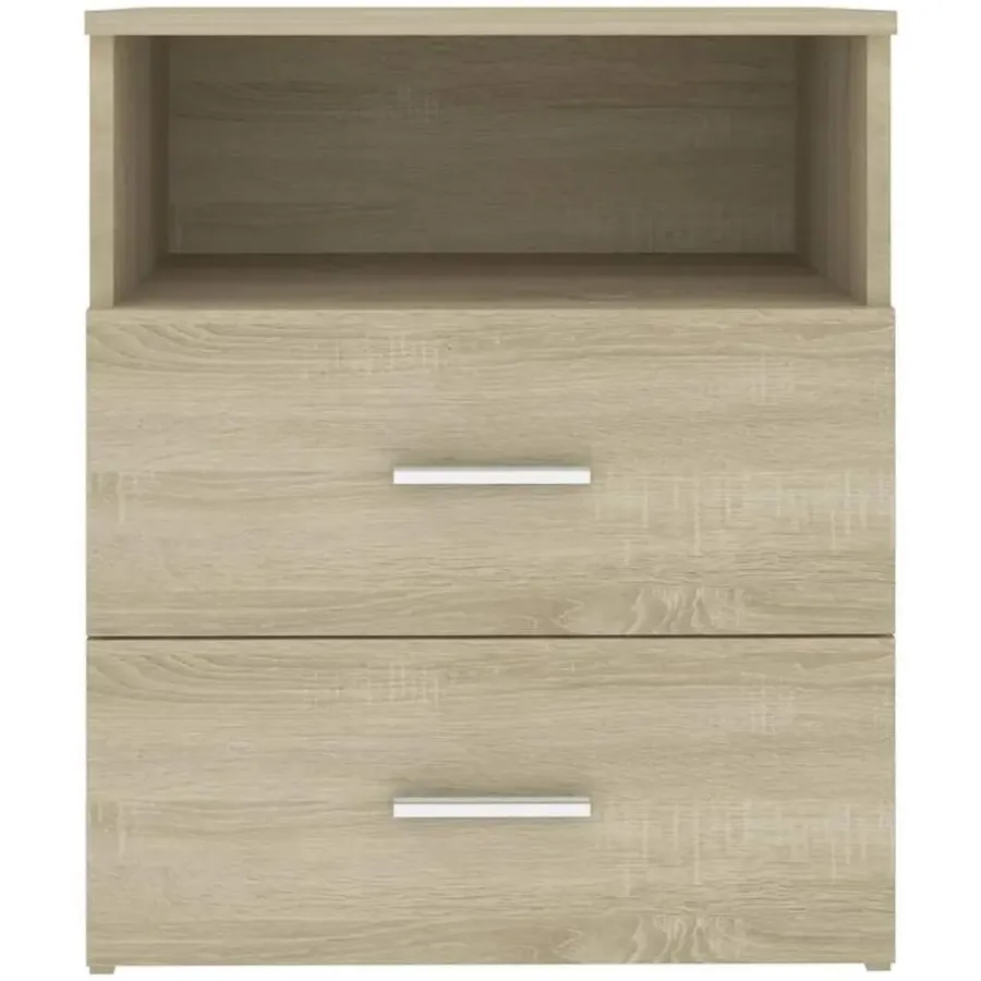 vidaXL - Nachtkastje - Bruin - Bewerkt hout - 2 stuks
