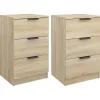 vidaXL - Nachtkastje - Bruin - Bewerkt hout - 2 stuks