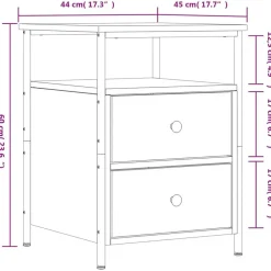 Nachtkastjes|Nachtkastjes-vidaXL - Nachtkastje - Bruin - Bewerkt hout