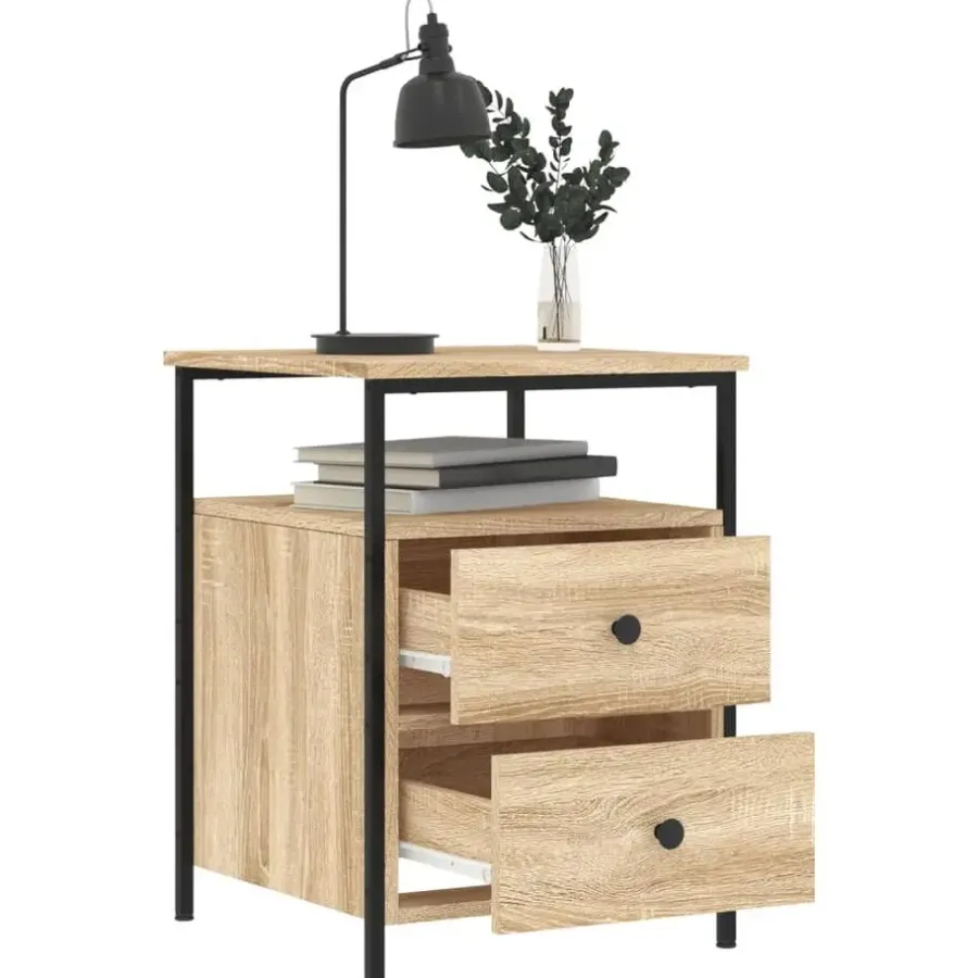 Nachtkastjes|Nachtkastjes-vidaXL - Nachtkastje - Bruin - Bewerkt hout