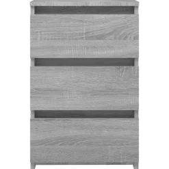 Nachtkastjes|Nachtkastjes-vidaXL - Nachtkastje - Grijs - Bewerkt hout - 2 stuks