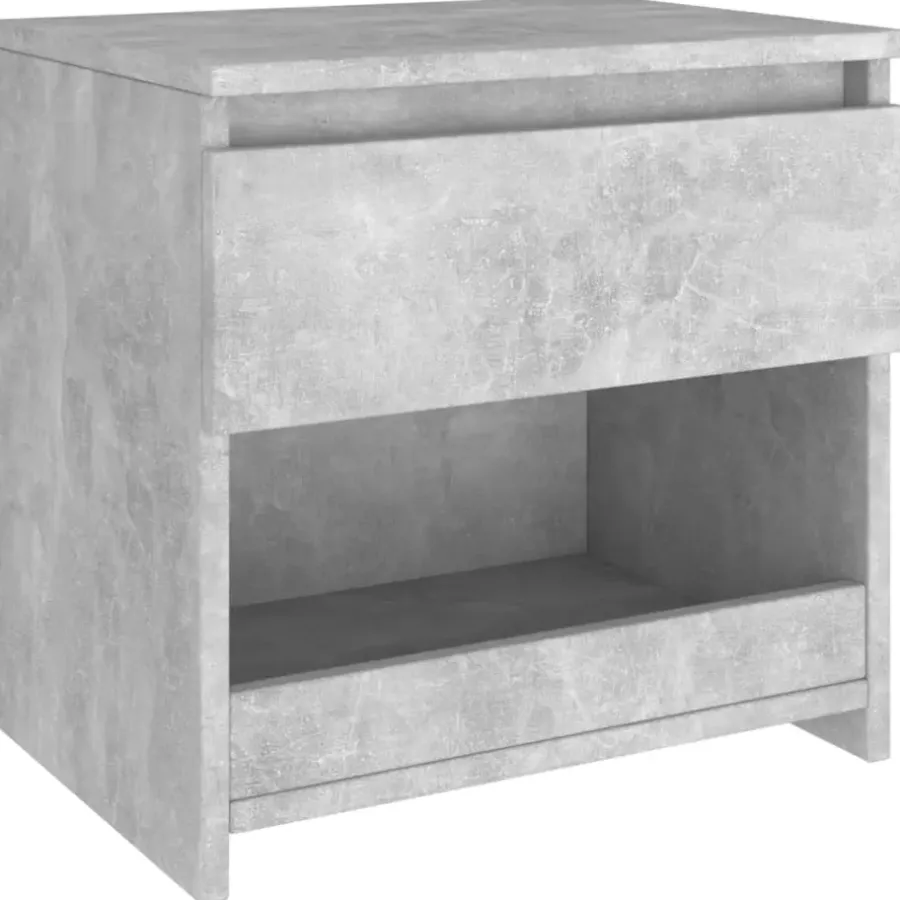 Nachtkastjes|Nachtkastjes-vidaXL - Nachtkastje - Grijs - Bewerkt hout - 2 stuks