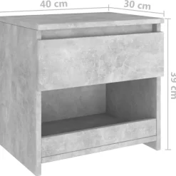 Nachtkastjes|Nachtkastjes-vidaXL - Nachtkastje - Grijs - Bewerkt hout - 2 stuks