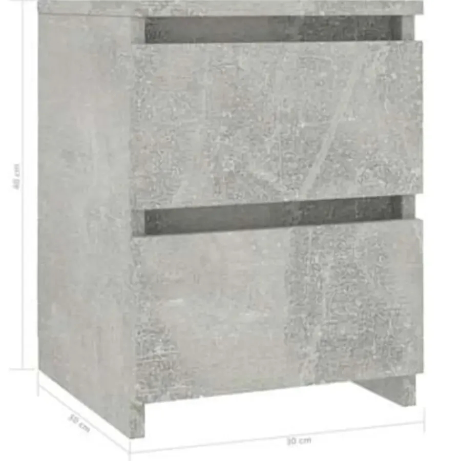 vidaXL - Nachtkastje - Grijs - Bewerkt hout - 2 stuks