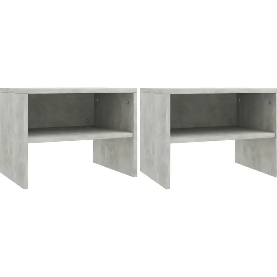 vidaXL - Nachtkastje - Grijs - Bewerkt hout - 2 stuks