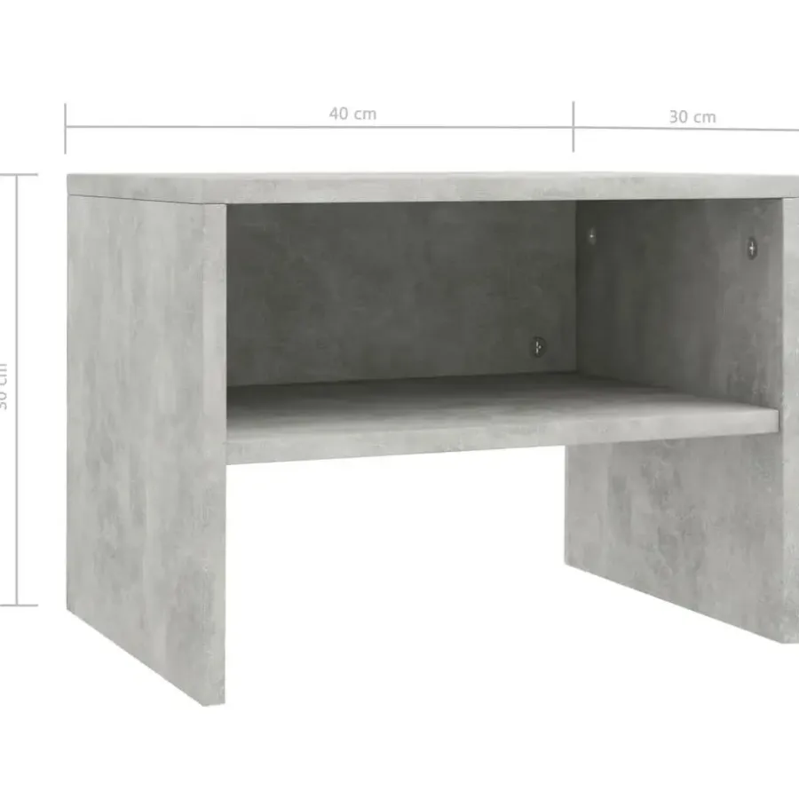 vidaXL - Nachtkastje - Grijs - Bewerkt hout - 2 stuks