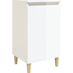vidaXL - Nachtkastje - Hoogglans wit - Bewerkt hout - 40 x 35 x 70 cm