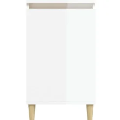 vidaXL - Nachtkastje - Hoogglans wit - Bewerkt hout - 40 x 35 x 70 cm