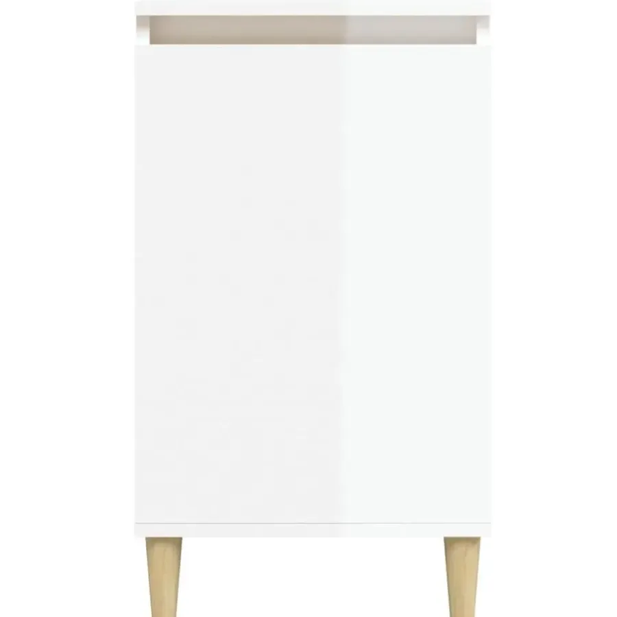 vidaXL - Nachtkastje - Hoogglans wit - Bewerkt hout - 40 x 35 x 70 cm