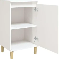 vidaXL - Nachtkastje - Hoogglans wit - Bewerkt hout - 40 x 35 x 70 cm