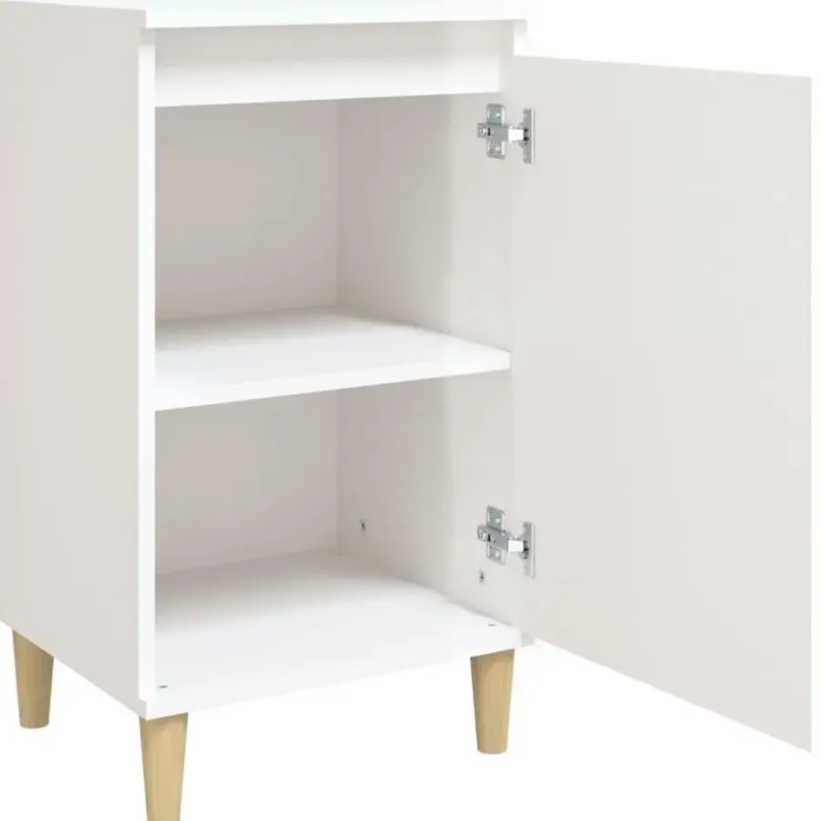 vidaXL - Nachtkastje - Hoogglans wit - Bewerkt hout - 40 x 35 x 70 cm
