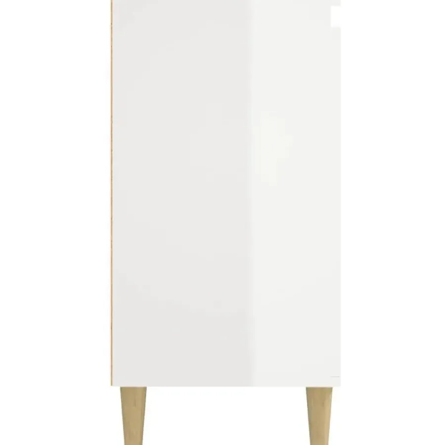 vidaXL - Nachtkastje - Hoogglans wit - Bewerkt hout - 40 x 35 x 70 cm