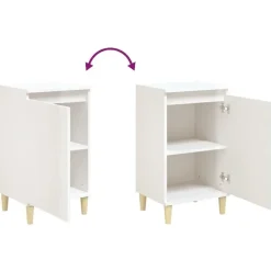 vidaXL - Nachtkastje - Hoogglans wit - Bewerkt hout - 40 x 35 x 70 cm
