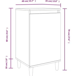 vidaXL - Nachtkastje - Hoogglans wit - Bewerkt hout - 40 x 35 x 70 cm