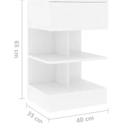 Nachtkastjes|Nachtkastjes-vidaXL - Nachtkastje - Wit - Bewerkt hout - 2 stuks
