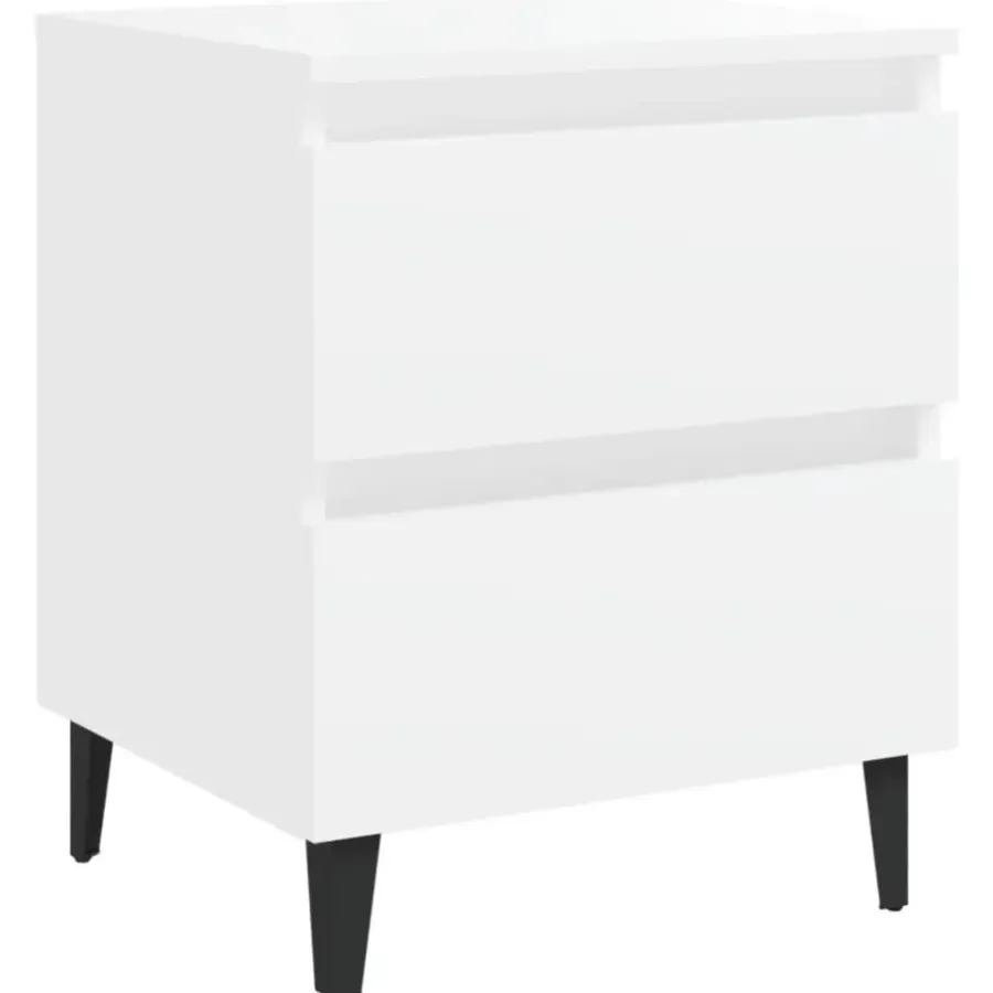 Nachtkastjes|Nachtkastjes-vidaXL - Nachtkastje - Wit - Bewerkt hout - 2 stuks