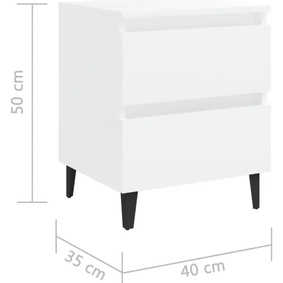 Nachtkastjes|Nachtkastjes-vidaXL - Nachtkastje - Wit - Bewerkt hout - 2 stuks
