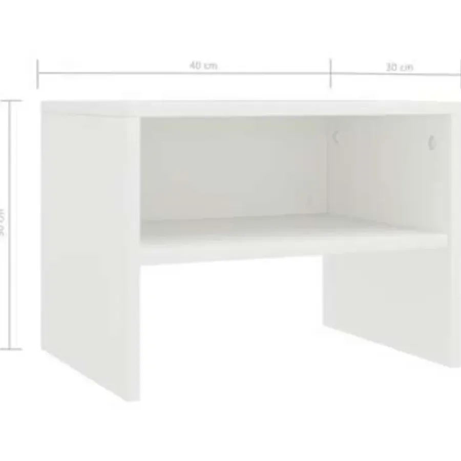 Nachtkastjes|Nachtkastjes-vidaXL - Nachtkastje - Wit - Bewerkt hout - 2 stuks