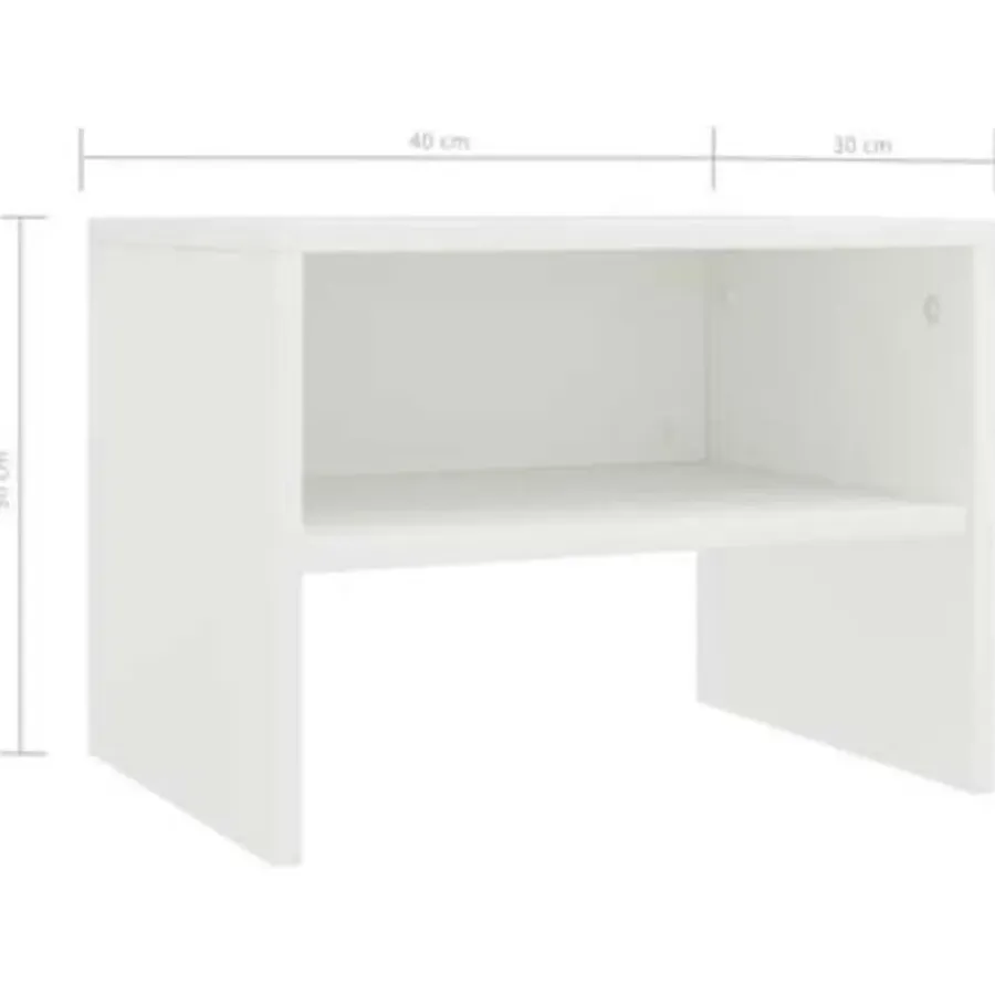 Nachtkastjes|Nachtkastjes-vidaXL - Nachtkastje - Wit - Bewerkt hout - 2 stuks