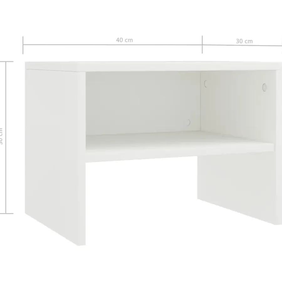 Nachtkastjes|Nachtkastjes-vidaXL - Nachtkastje - Wit - Bewerkt hout - 2 stuks