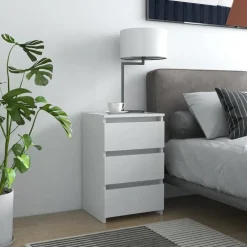 vidaXL - Nachtkastje - Wit - Bewerkt hout