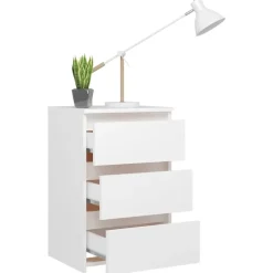 vidaXL - Nachtkastje - Wit - Bewerkt hout