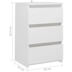 vidaXL - Nachtkastje - Wit - Bewerkt hout - 2 stuks
