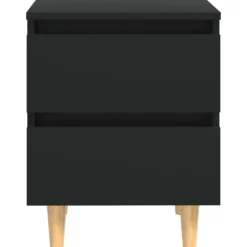 vidaXL - Nachtkastje - Zwart - Grenenhout - 2 stuks