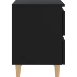 vidaXL - Nachtkastje - Zwart - Grenenhout - 2 stuks