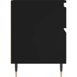 Nachtkastjes|Nachtkastjes-vidaXL - Nachtkastje - Zwart - Bewerkt hout - 2 stuks