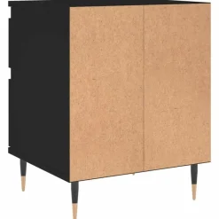 Nachtkastjes|Nachtkastjes-vidaXL - Nachtkastje - Zwart - Bewerkt hout - 2 stuks